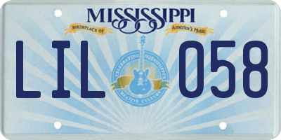 MS license plate LIL058
