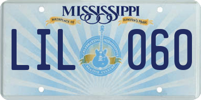 MS license plate LIL060