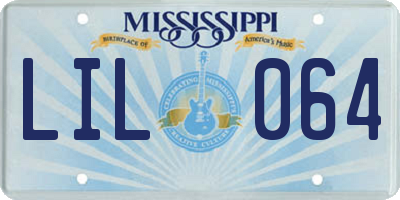 MS license plate LIL064