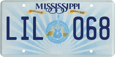 MS license plate LIL068
