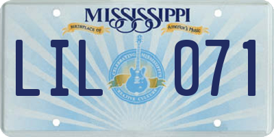 MS license plate LIL071