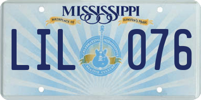 MS license plate LIL076
