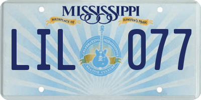 MS license plate LIL077