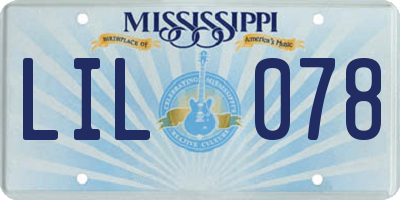 MS license plate LIL078