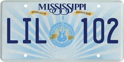 MS license plate LIL102