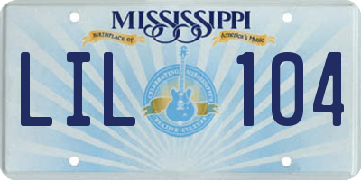 MS license plate LIL104