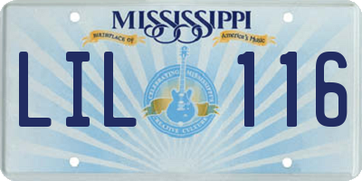 MS license plate LIL116