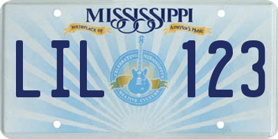 MS license plate LIL123