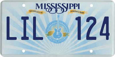 MS license plate LIL124