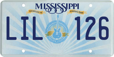 MS license plate LIL126
