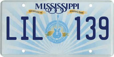 MS license plate LIL139