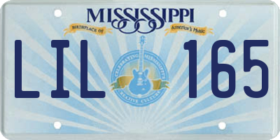 MS license plate LIL165