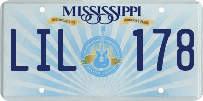 MS license plate LIL178