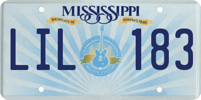 MS license plate LIL183