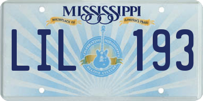 MS license plate LIL193