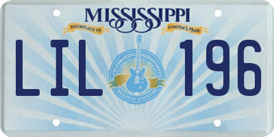 MS license plate LIL196
