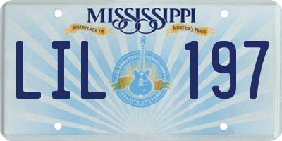 MS license plate LIL197
