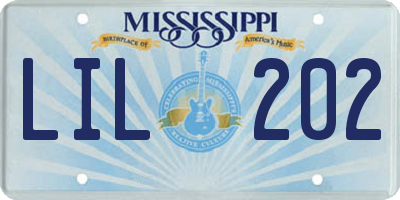 MS license plate LIL202