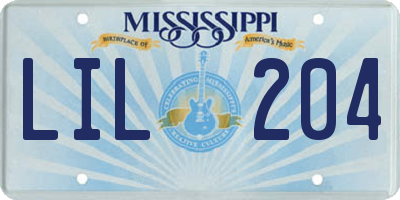 MS license plate LIL204