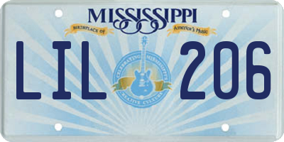 MS license plate LIL206