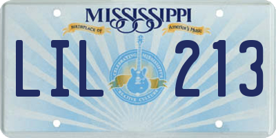 MS license plate LIL213