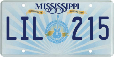 MS license plate LIL215