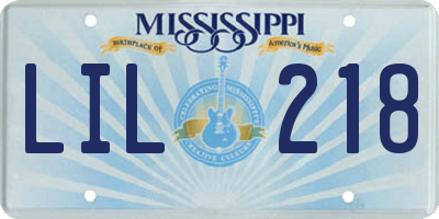 MS license plate LIL218