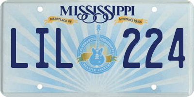 MS license plate LIL224