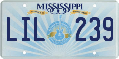 MS license plate LIL239