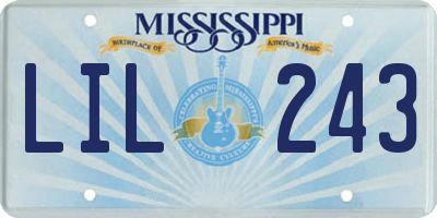 MS license plate LIL243