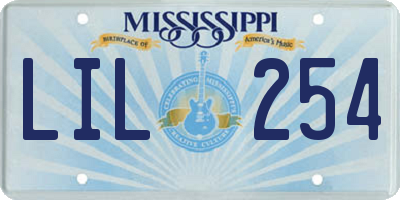 MS license plate LIL254