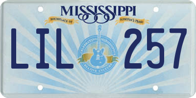 MS license plate LIL257