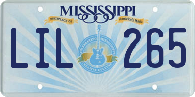MS license plate LIL265