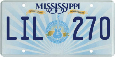 MS license plate LIL270