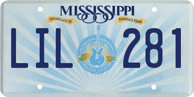 MS license plate LIL281
