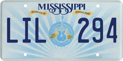 MS license plate LIL294