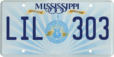 MS license plate LIL303