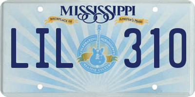 MS license plate LIL310