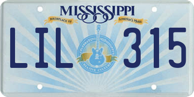 MS license plate LIL315