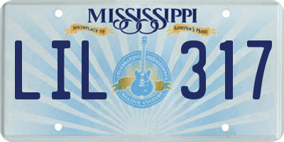 MS license plate LIL317