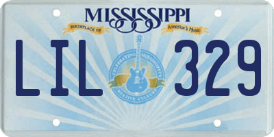 MS license plate LIL329
