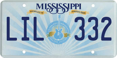 MS license plate LIL332