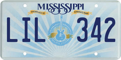 MS license plate LIL342