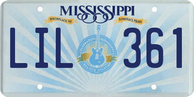 MS license plate LIL361