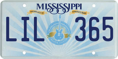 MS license plate LIL365