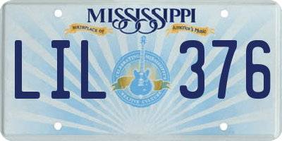 MS license plate LIL376