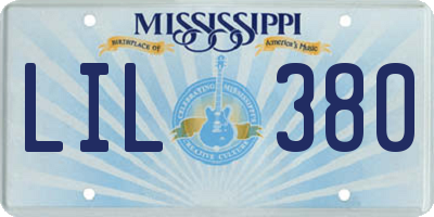 MS license plate LIL380