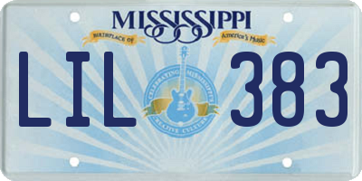MS license plate LIL383