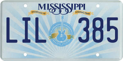 MS license plate LIL385