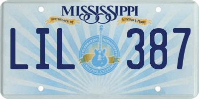 MS license plate LIL387